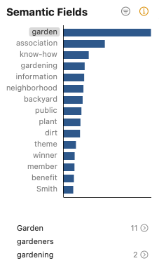 Semantic fields filter