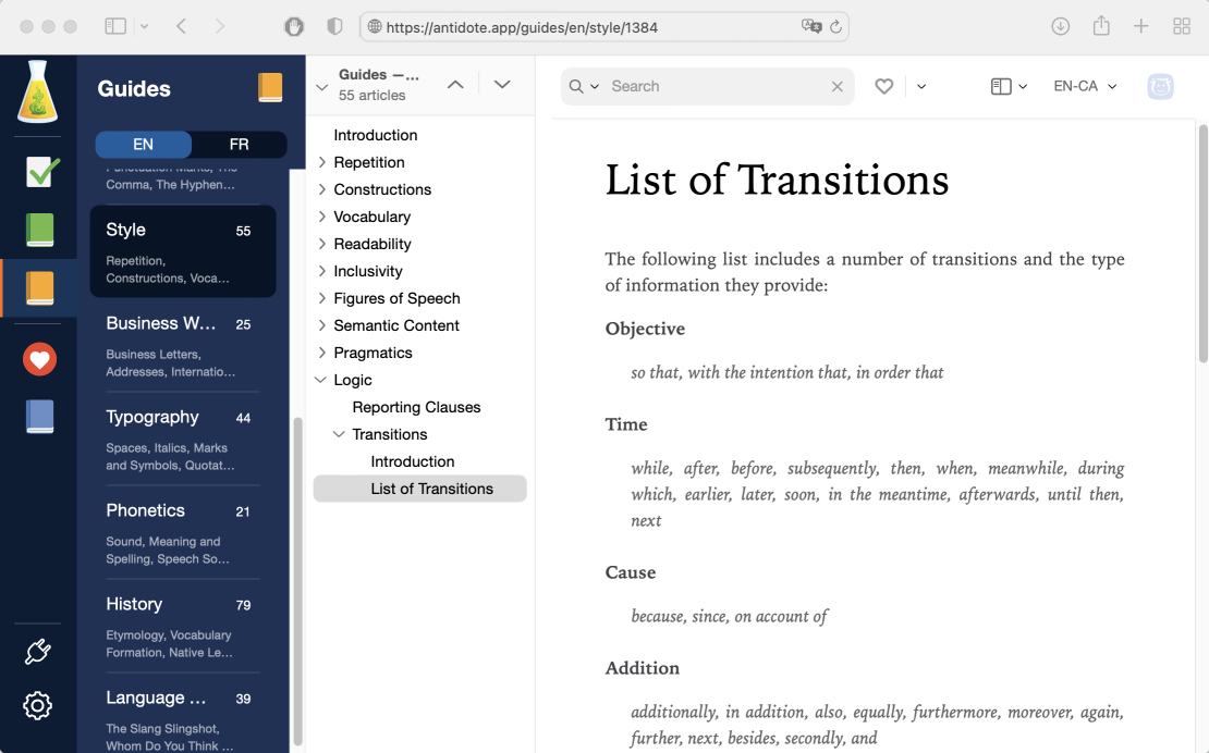Antidote Web’s style guide
