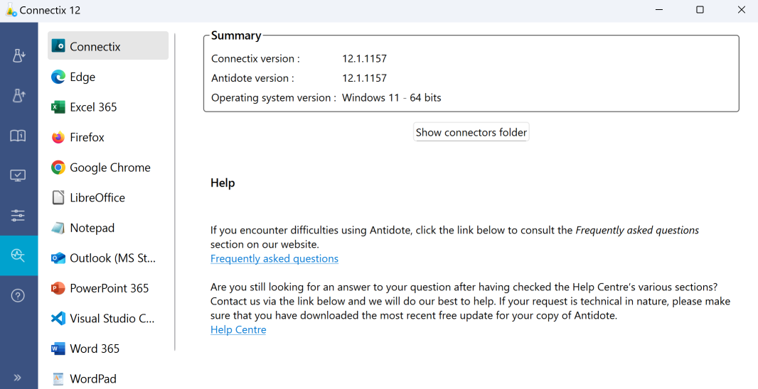 Diagnosis Tab on Windows