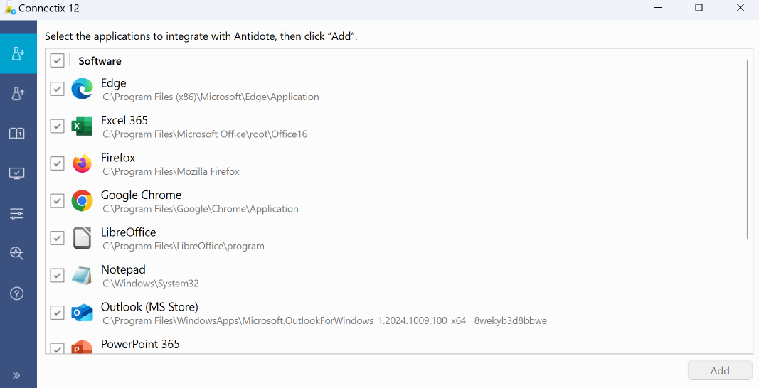 Integrating Antidote With Your Other Software Tab on Windows