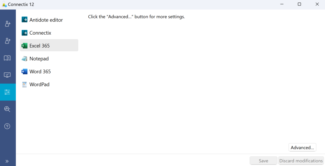 Options Tab on Windows