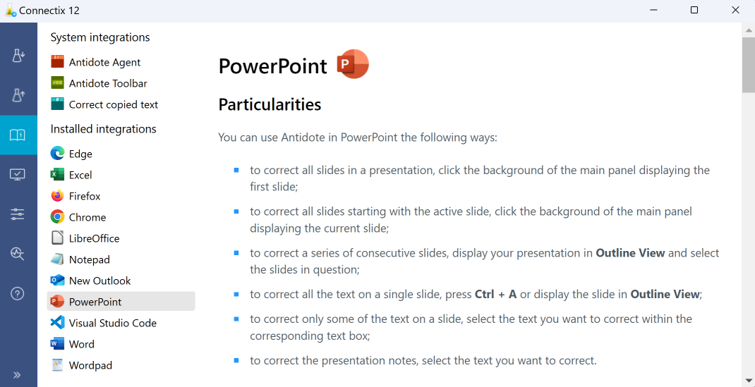 Use Antidote With Your Software Tab on Windows