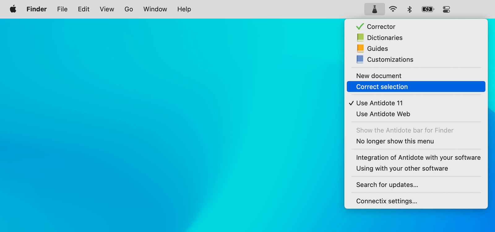 Flask icon in the menu bar on Mac