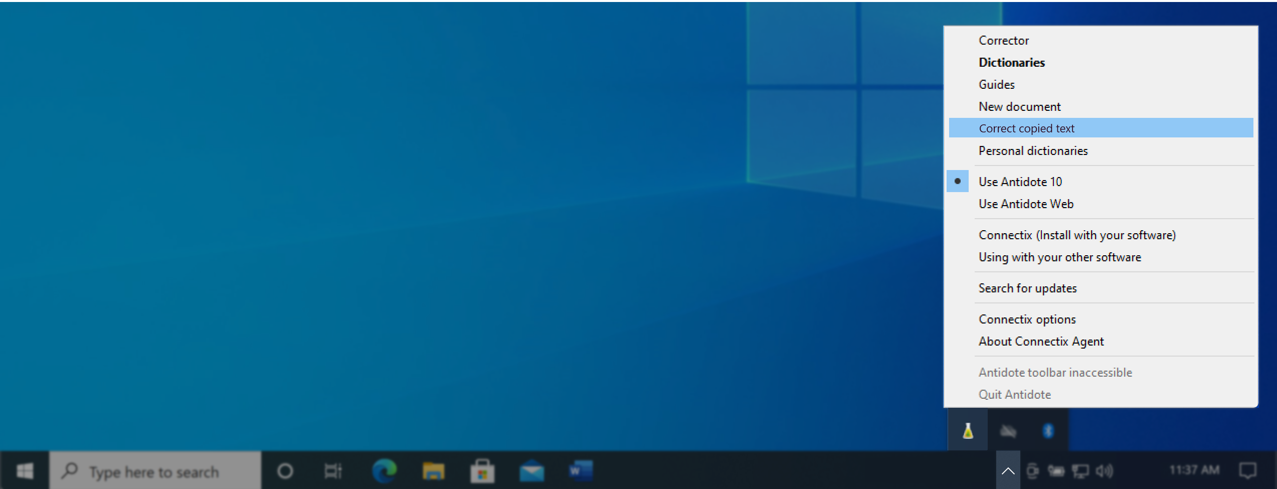 Flask icon in the notification area of the taskbar in Windows